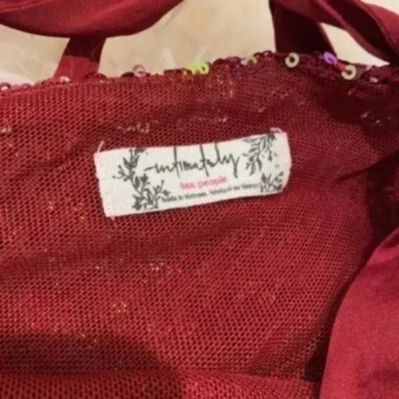 Free People Rush Sequin Wine Dress. XS,S,M,L - Picture 7 of 11